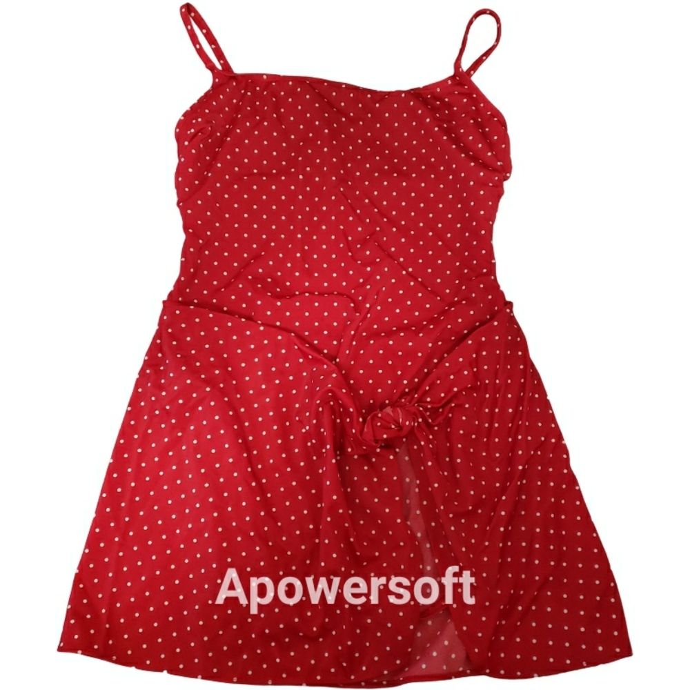 Beach House Red w White Polka Dot Swim Dress with Underwire Support